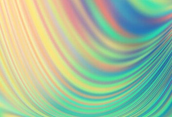 Fototapeta premium Light Blue, Yellow vector pattern with curved circles.