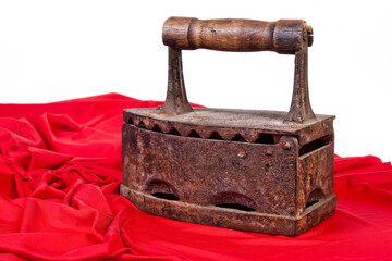 Ancient Iron And Red Fabric