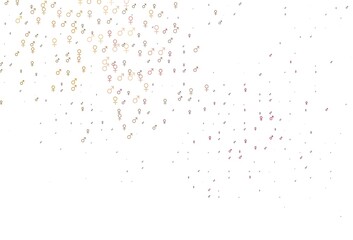Light pink, yellow vector background with gender symbols.