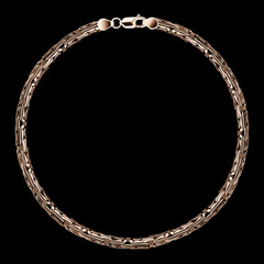 Jewelry gold braided chain around the neck