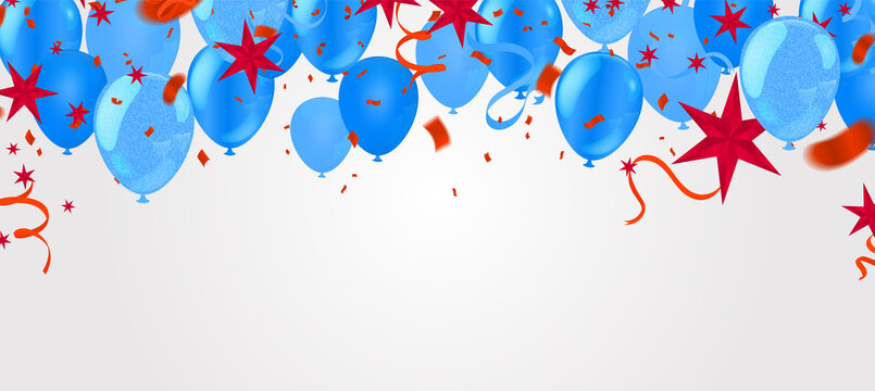 Background image for celebrating blue balloons and anniversaries, use in New Year, use as postcards to make greeting cards.