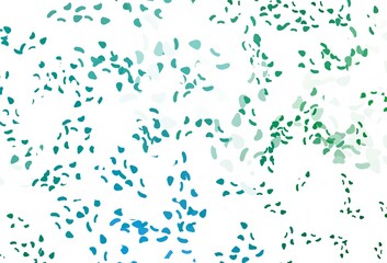 Light blue, green vector background with abstract forms.