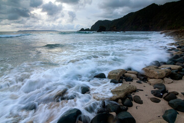 Beach, rocks and sky