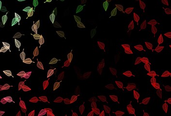 Dark Green, Red vector doodle backdrop.