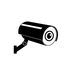 CCTV Security Black Icon, Vector Illustration, Isolate On White Background Label. EPS10