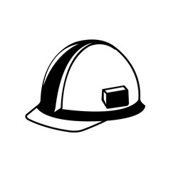 Head Protection Black Icon, Vector Illustration, Isolate On White Background Label. EPS10