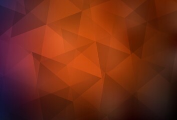 Dark Red vector shining triangular backdrop.