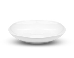 empty white bowl isolated on white background