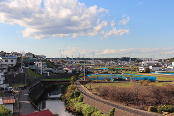 Fototapeta premium 恩田川（神奈川県横浜市緑区）