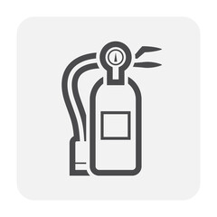 Fire extinguisher vector icon isolated on white. That fire protection device or cylindrical pressure vessel contain dry chemical powder for safety, extinguish or control fire in emergency situation.