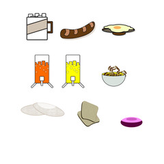 Breakfast menu offered at the Hotels Trains Planes etc, breakfast menu for all
