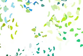 Light blue, yellow vector template with memphis shapes.