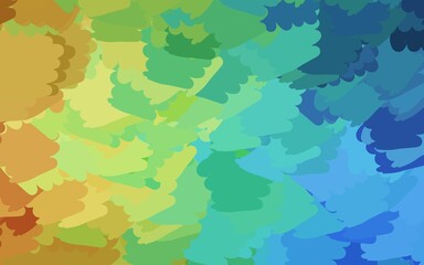 Light Blue, Yellow vector background with abstract shapes.