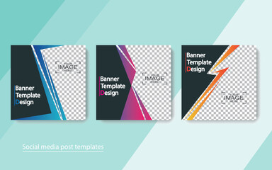 set banner social media post design,vector illustrations.