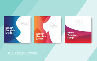 set banner social media post design,vector illustrations.