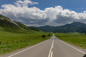Fototapeta premium Mountains of the Altai territory and the Katun river