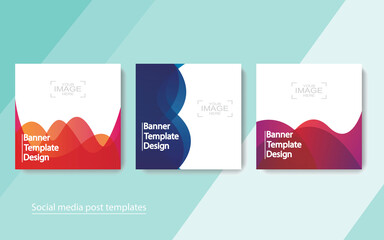 Naklejka premium set banner social media post design,vector illustrations.