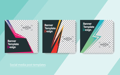 set banner social media post design,vector illustrations.