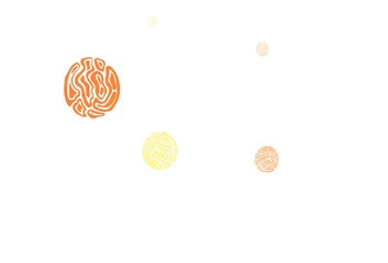 Light Red, Yellow vector background with bubbles.