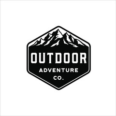 Mountain range emblem outdoor adventure