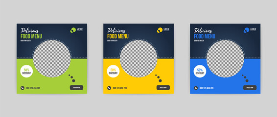 Delicious Food Social Media Post Design Template