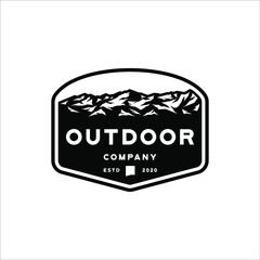 Mountains with retro design in badges