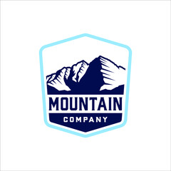 Mountain with classic style badge in a clean design