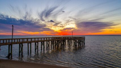 sunset at the pier on the Alabama Gulf Coast 