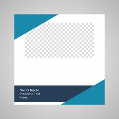 Naklejka premium Set of Editable minimal square banner template. Suitable for social media post and web internet ads. Vector illustration with photo college.