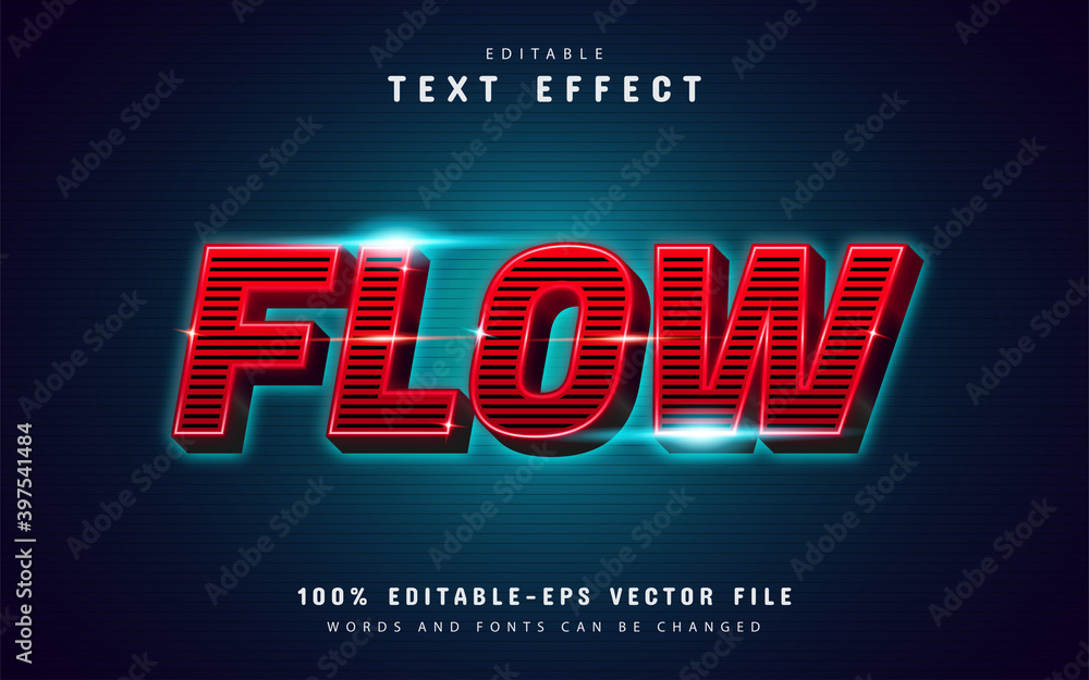 Poster flow text effect with line pattern