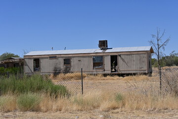 old run down trailer Mobile home 