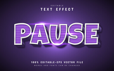 Pause text effect with line pattern