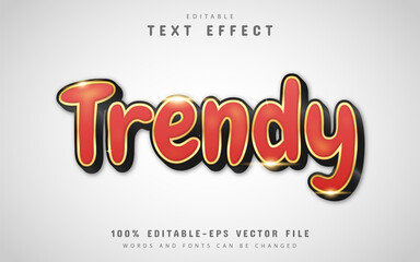 Trendy text effect with a gold outline