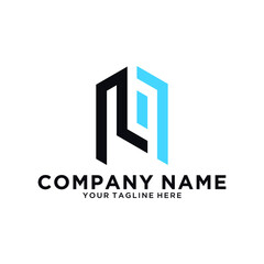 NQ Logo. Vector Graphic Branding Letter Element. White Background