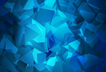 Obraz premium Dark BLUE vector triangle mosaic template.