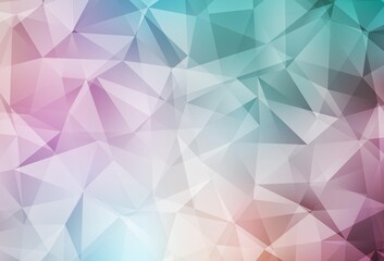 Light Green, Red vector abstract mosaic background.