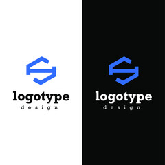 HS creative and modern letter logo design minimal logotype vector template