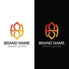 HS creative and modern letter logo design minimal logotype vector template