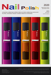 Nail polish Poster Design Template Vector Illustration