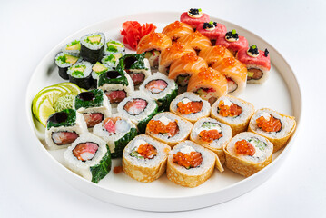 sushi on the white background