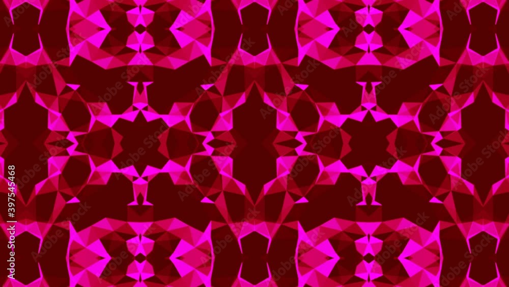 Aufkleber abstract video background computer render pink geometric composition in kaleidoscope style