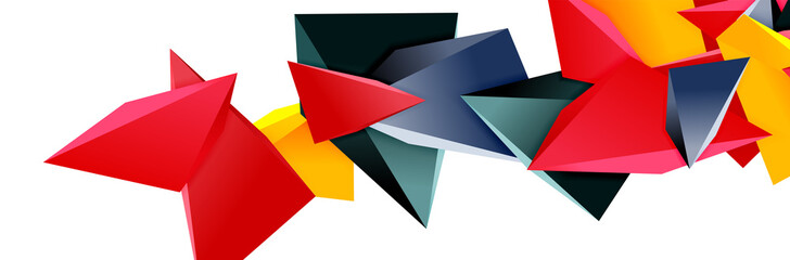 Triangle mosaic abstract background, 3d triangular low poly shapes. Geometric vector illustration for covers, banners, flyers and posters and other