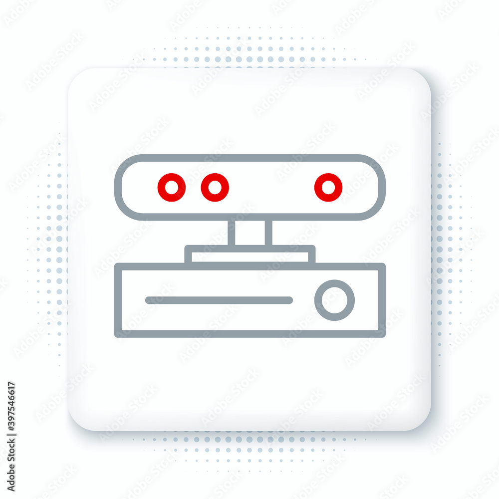 Poster line motion sensor icon isolated on white background. colorful outline concept. vector.