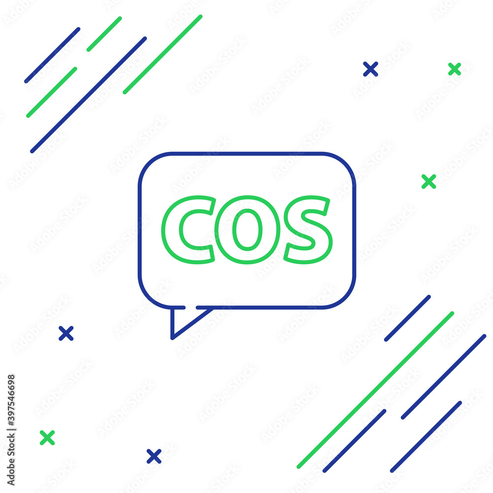 Poster line mathematics function cosine icon isolated on white background. colorful outline concept. vector