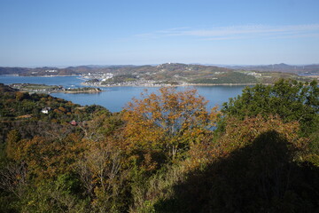 日本の岡山の前島の美しい風景
