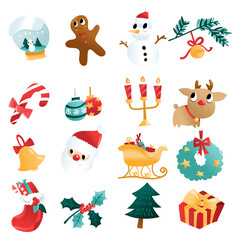 Fun Cartoon Christmas Holiday Decorations Set