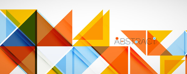 Geometric abstract background. Techno color triangle shapes. Vector illustration for covers, banners, flyers and posters and other designs