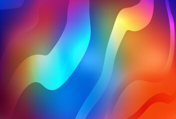 Dark Multicolor vector background with bent lines.