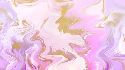 Fototapeta na wymiar Purple Marble Texture with Gold Glitter