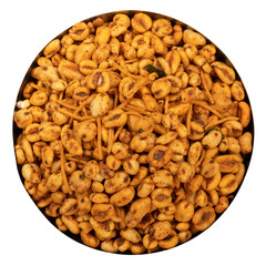 Indian Namkeen Food Puff Masala on White Background